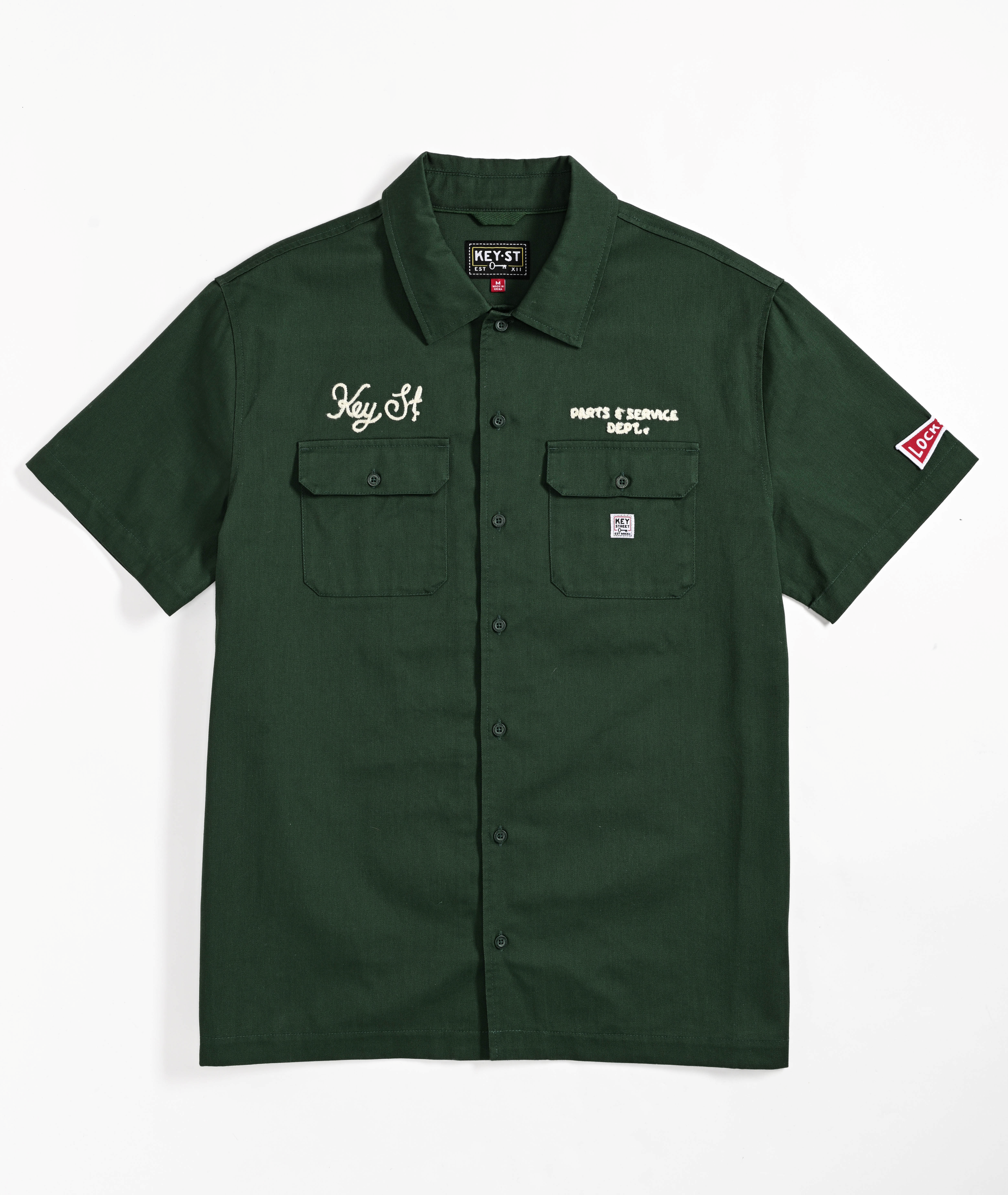 Key Street Parts & Service Work Shirt Green