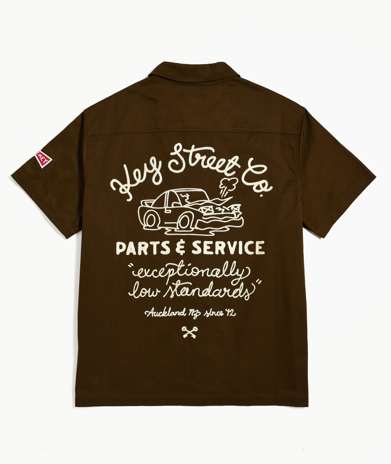 Key Street Parts & Service Work Shirt Brown