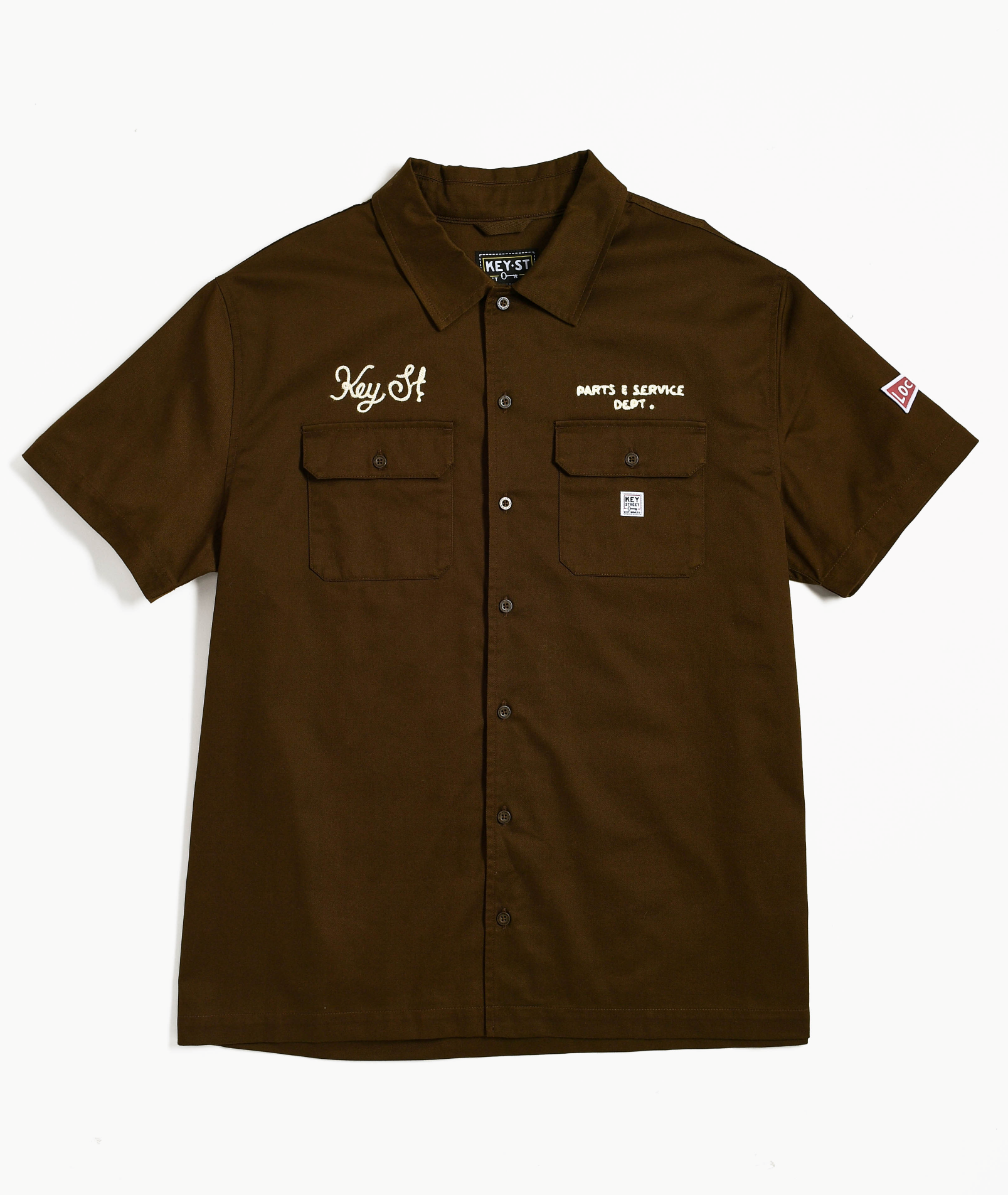 Key Street Parts & Service Work Shirt Brown