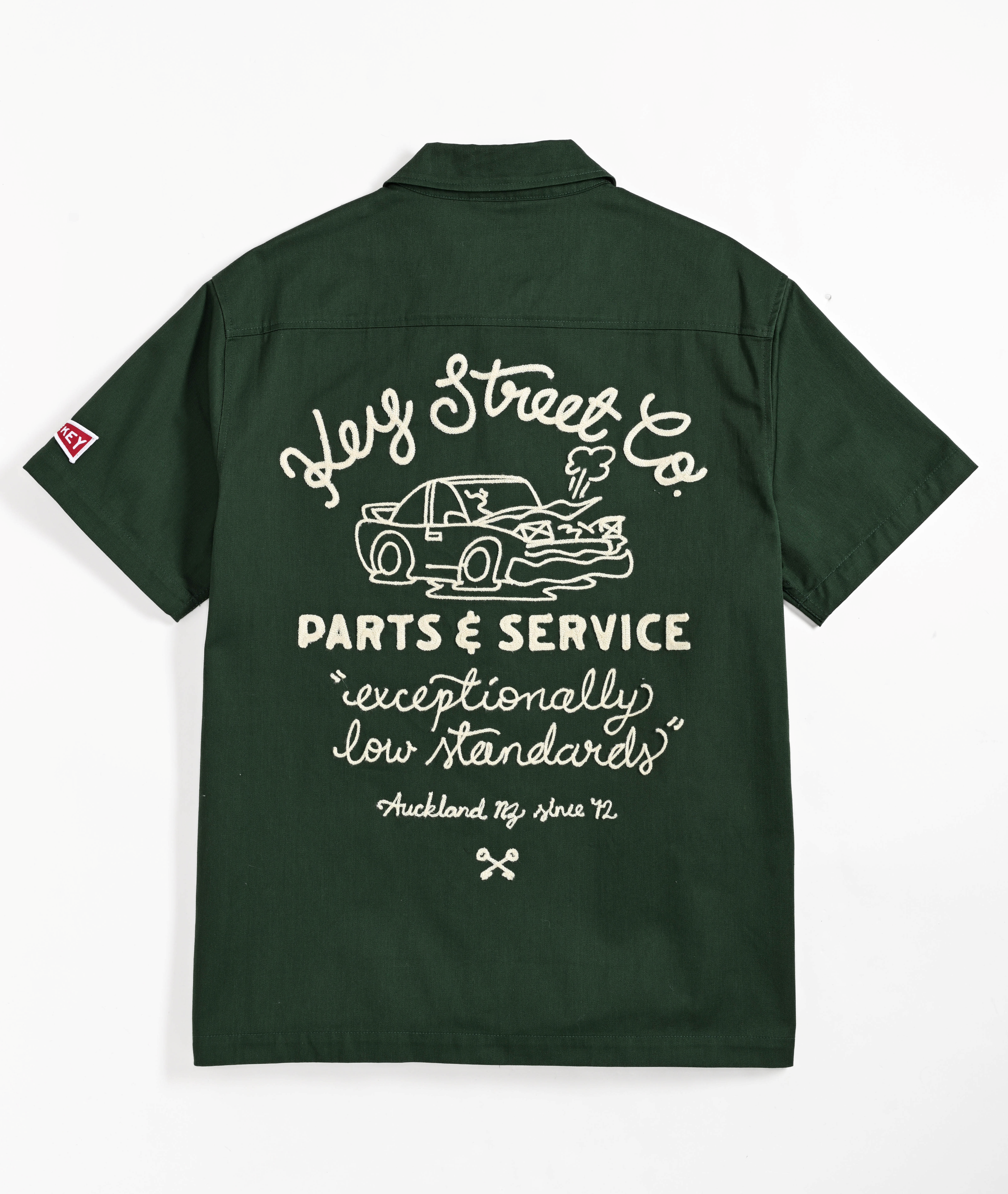 Key Street Parts & Service Work Shirt Green