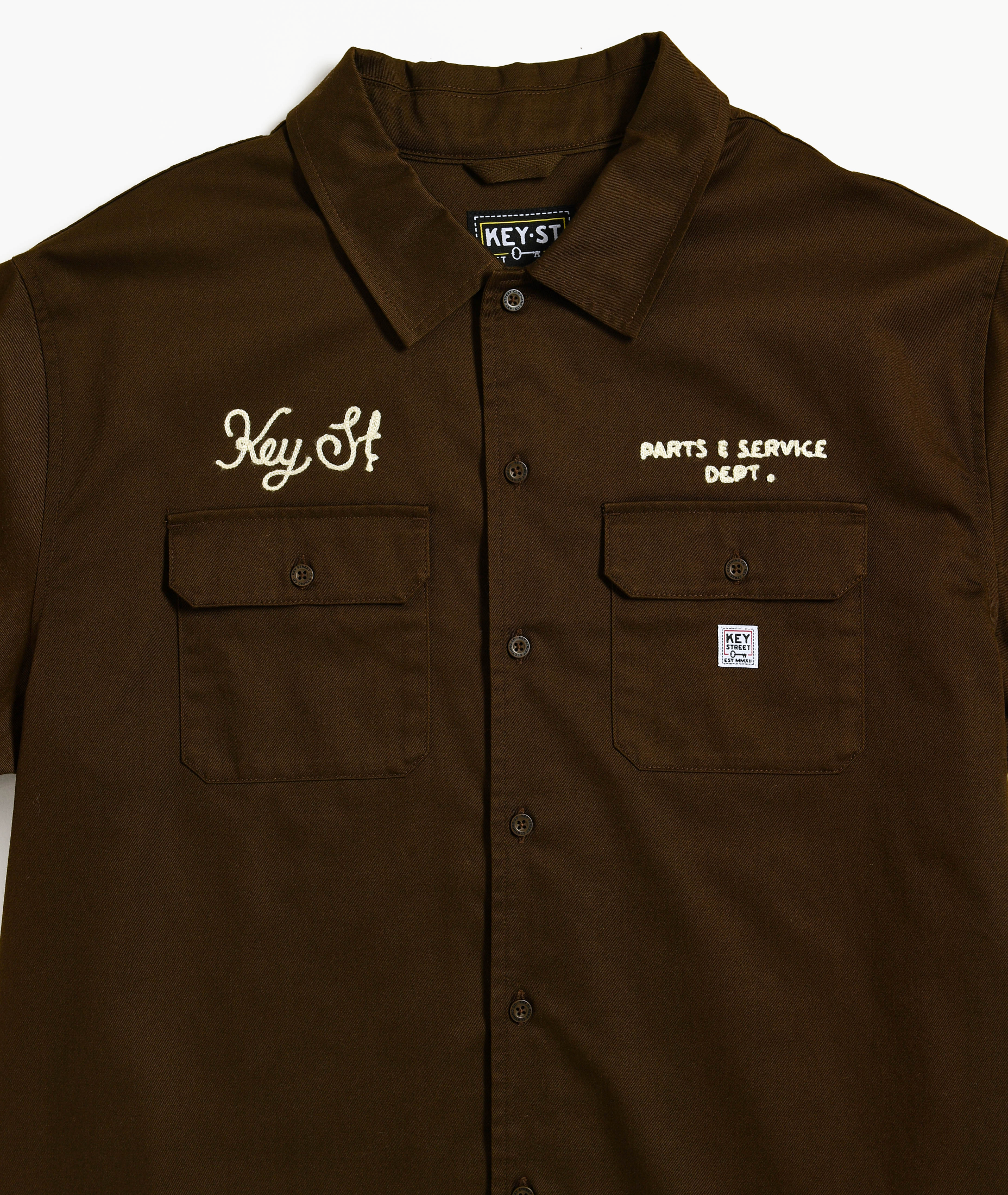Key Street Parts & Service Work Shirt Brown