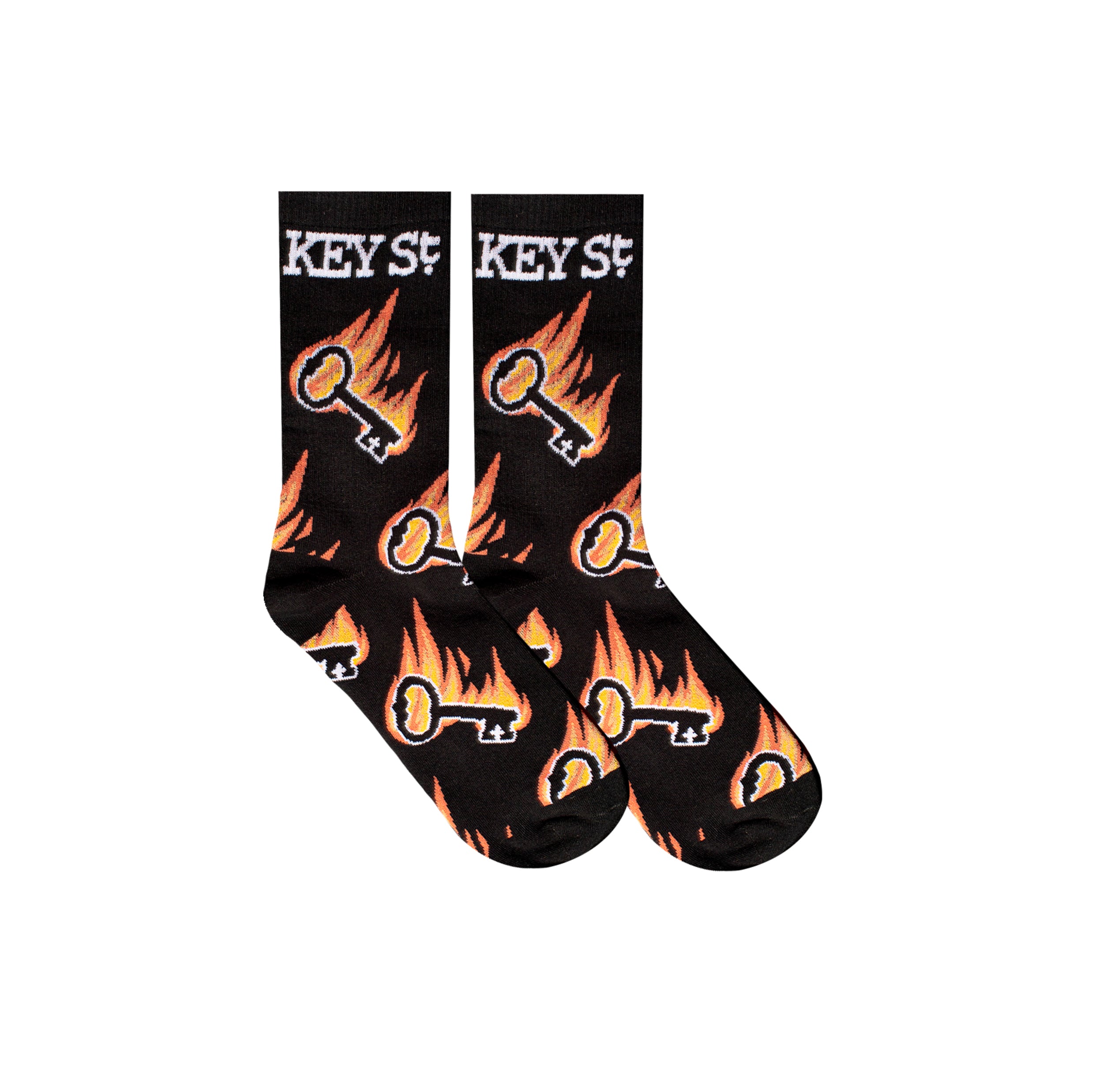 Flame Key Sock - Black