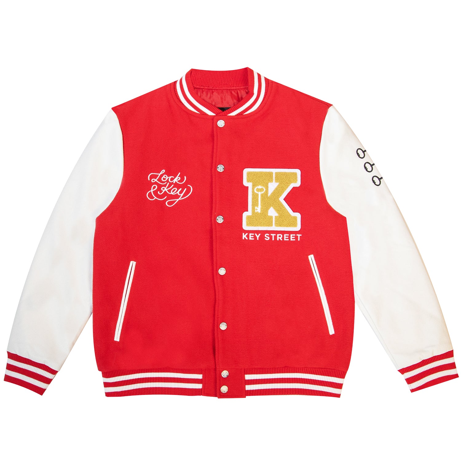Key Street Red Varsity Jacket